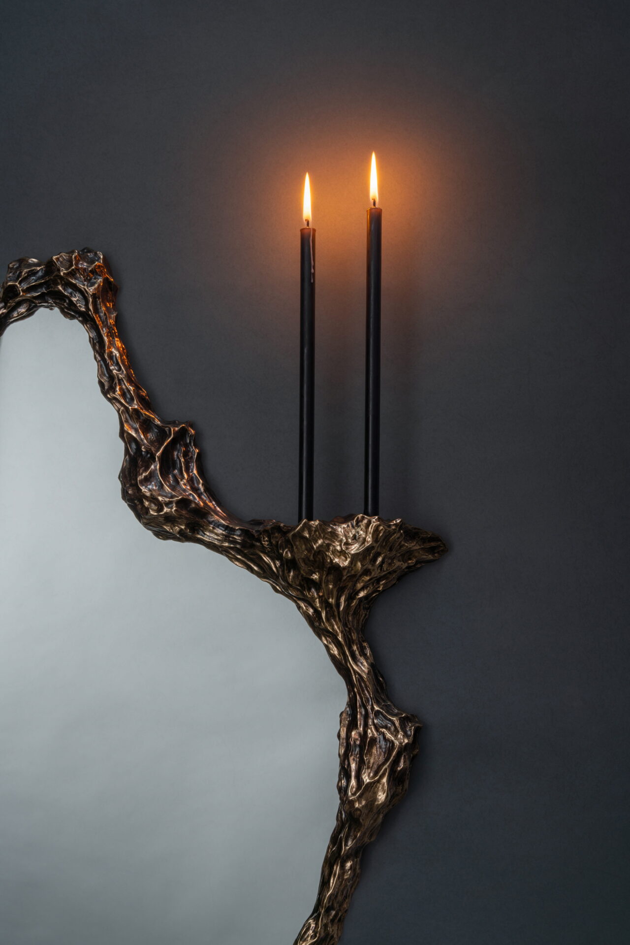 Beautiful People mirror cast bronze by William Guillon, French artist 