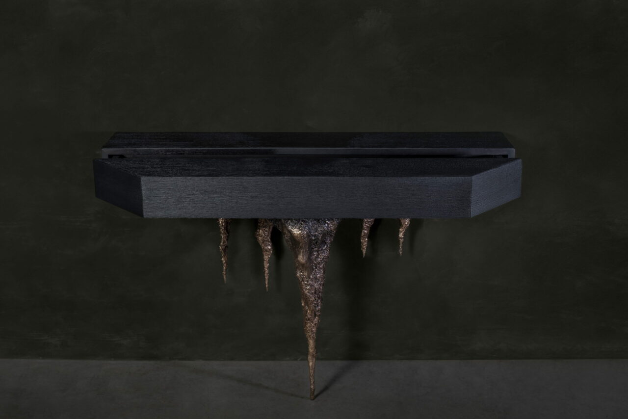 Désenchantée console; bronze cast by William Guillon, bespoke furniture 